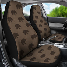 Load image into Gallery viewer, Bear Burlap Style Patter Car Seat Covers Seat Protectors