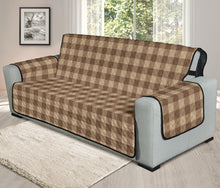 Load image into Gallery viewer, Brown Buffalo Plaid Couch Cover 78" Seat Width Oversized Sofa Cover
