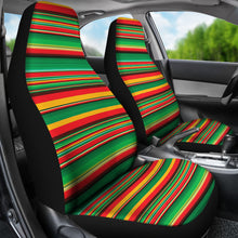 Load image into Gallery viewer, Rasta Colored Serape Striped Car Seat Covers Set
