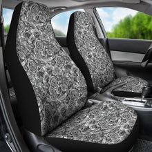 Load image into Gallery viewer, Rose Car Seat Covers Black White Roses Goth Gothic Emo Set Of 2 Front Bucket Seats SUV or Car
