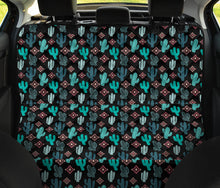 Load image into Gallery viewer, Teal and Pink Cactus Pattern Dog Hammock Back Seat Cover For Pets