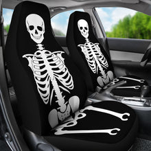Load image into Gallery viewer, Skeleton Car Seat Covers Set of 2 Black and White