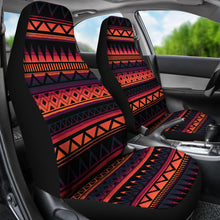 Load image into Gallery viewer, Orange, Red and Black Abstract Ethnic Tribal Design Car Seat Covers Set
