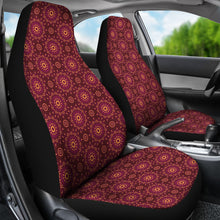 Load image into Gallery viewer, Burgundy With Mandala Pattern Car Seat Covers