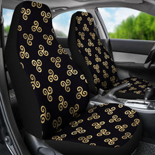 Load image into Gallery viewer, Black and Gold Celtic Triskele Pattern Car Seat Covers Triskelion