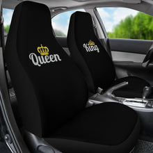 Load image into Gallery viewer, King and Queen His and Hers Car Seat Covers In Black