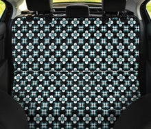 Load image into Gallery viewer, Black With Teal and White Retro Hippie Flowers Pet Hammock Back Seat Cover For Dogs