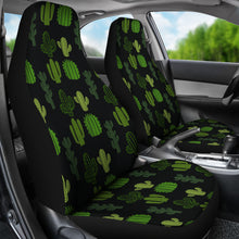 Load image into Gallery viewer, Black With Cactus Pattern Car Seat Covers Set