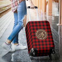 Load image into Gallery viewer, Red Buffalo Plaid A Monogrammed Luggage Cover