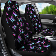 Load image into Gallery viewer, Teal and Purple Ombre Watercolor Butterflies Car Seat Covers Seat Protectors