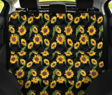 Load image into Gallery viewer, Black With Rustic Sunflower Pattern Back Bench Seat Cover For Pets