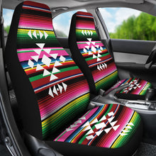 Load image into Gallery viewer, Ethnic Tribal Design on Colorful Rainbow Serape Car Seat Covers