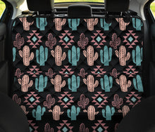 Load image into Gallery viewer, Dusty Rose Pastel Turquoise Boho Cactus Pattern Back Seat Cover For Pets