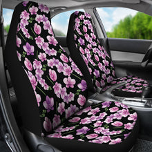 Load image into Gallery viewer, Black and Pink Orchid Pattern Car Seat Covers