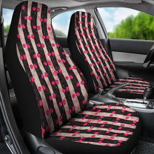 Load image into Gallery viewer, Pink and Black Stripes and Cherries Pattern Car Seat Covers