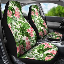 Load image into Gallery viewer, Pink and Green Tropical Car Seat Covers With Flowers