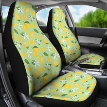 Load image into Gallery viewer, Pastel Green With Yellow Lemon Pattern Car Seat Covers Set