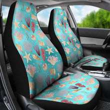 Load image into Gallery viewer, Ocean Pattern Shells Coral Teal Water Background Car Seat Covers