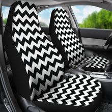 Load image into Gallery viewer, Black and White Chevron Car Seat Covers Set