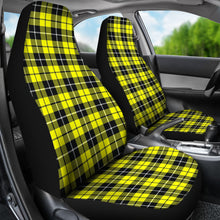 Load image into Gallery viewer, Yellow Black and White Plaid Car Seat Covers Set Of 2