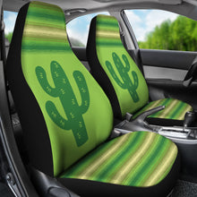 Load image into Gallery viewer, Green Serape Cactus Car Seat Covers Set
