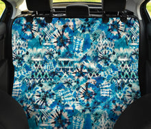 Load image into Gallery viewer, Blue Green and White Tie Dye Dog Hammock Pet Seat Cover