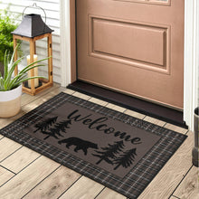 Load image into Gallery viewer, Bear With Pine Trees Welcome Mat Door Mat