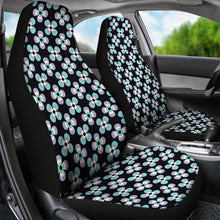 Load image into Gallery viewer, Black With Purple and Blue Retro Flowers Car Seat Covers