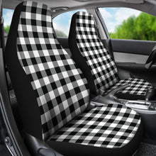 Load image into Gallery viewer, Black and White Buffalo Plaid Car Seat Covers Seat Protectors