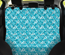 Load image into Gallery viewer, Teal White Tinted Hibiscus back Seat Cover For Pets
