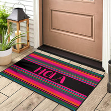 Load image into Gallery viewer, Hola Doormat Hot Pink and Black With Colorful Serape Pattern