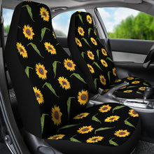 Load image into Gallery viewer, Black With Rustic Sunflower Pattern Car Seat Covers Seat Protectors