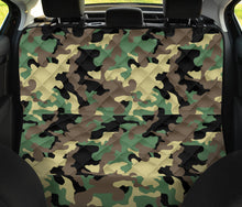 Load image into Gallery viewer, Camouflage Back Seat Protector Cover For Pets Green, Black and Beige