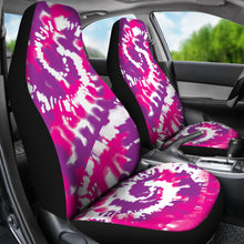 Load image into Gallery viewer, Pink Purple and White Tie Dye Abstract Car Seat Covers