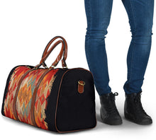 Load image into Gallery viewer, Abstract Tribal Travel Bag Duffel With Black Faux Leather Handles