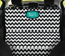 Load image into Gallery viewer, Bailey Chevron Pet Seat Cover Black, White, Teal