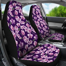Load image into Gallery viewer, Dark Purple and Pink Orchid Pattern Car Seat Covers