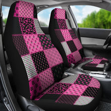 Load image into Gallery viewer, Pink and Black Shabby Chic Patchwork Quilt Style Car Seat Covers