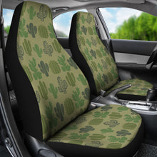 Load image into Gallery viewer, Green Cactus Pattern Car Seat Covers Set of 2