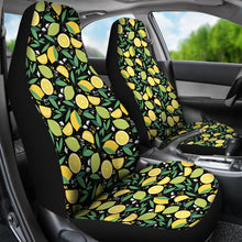 Load image into Gallery viewer, Black With Lemon Lime Citrus Pattern Car Seat Covers Set