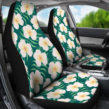 Load image into Gallery viewer, Green With Plumeria Frangipani Hawaiian Flower Pattern Car Seat Covers