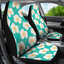 Load image into Gallery viewer, Dark Teal Plumeria Frangipani Hawaiian Flower Car Seat Covers Tropical Island Floral Pattern