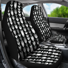 Load image into Gallery viewer, Black Gray and White Arrow Pattern On Black Car Seat Covers