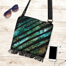 Load image into Gallery viewer, Nebula Galaxy Stripes Purse With Fringe Boho Crossbody Bag