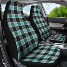 Load image into Gallery viewer, Turquoise and Black Plaid Check Car Seat Covers
