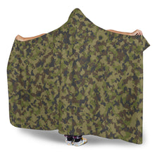 Load image into Gallery viewer, Camouflage Hooded Sherpa Lined Blanket Brown, Black, Green, Pattern