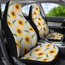 Load image into Gallery viewer, Sunflowers On Natural Burlap Style Background Car Seat Covers