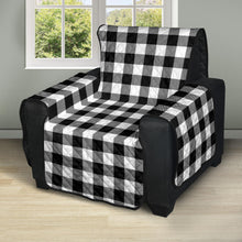 Load image into Gallery viewer, Black and White Buffalo Plaid 28" Recliner Chair Cover Protector Farmhouse Decor