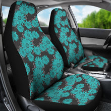 Load image into Gallery viewer, Rustic Teal Daisy Chalky Style Art Car Seat Covers Universal Fit