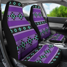 Load image into Gallery viewer, Purple Turquoise and Black Tribal Ethnic Aztec Car Seat Covers Boho Pattern